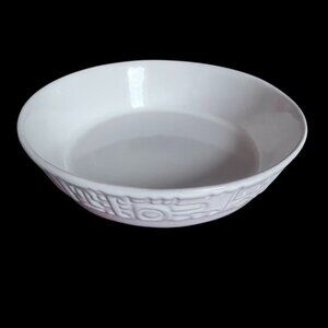 Vintage Frankoma Mayan-Aztec White Sand 8" Round Vegetable Bowl